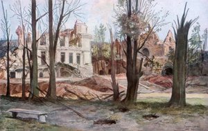 Ruiny domu, Soupir, první světová válka, duben 1917. od Francois Flameng