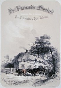 Frontispis kapitoly o regionu Orne v Normandii, z „La Normandie Illustree“, vyrytý Charpentierem, publikovaný v Nantes 1852 (rytina) od Francois Hippolyte (after) Lalaisse