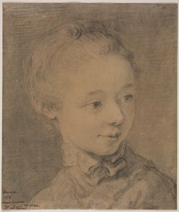 Hlava mladé dívky odbočující doprava, 1758. od Francois Hubert Drouais