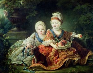 Louis de France (1754-93) vévoda de Berry a Louis de France (1755-1824) hrabě z Provence, budoucí králové Ludvík XVI. a Ludvík XVIII. Francouzští, 1757