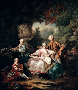 Louis du Bouchet (1645-1716) markýz de Sourches a jeho rodina, 1750