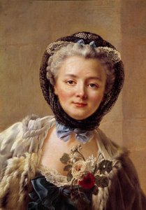 Portrét Madame Drouais, rozené Anne Francoise Dore (1732-1815), manželky malíře. Obraz Francoise Huberta Drouaise (1727-1775) od Francois Hubert Drouais