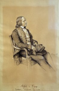 Portrét Alfreda de Vigny (1797 - 1863), francouzského spisovatele, dramatika a básníka. Kresba Francois Joseph Heim (1787-1865) od François Joseph Heim