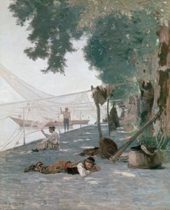 Sítě a rybáři od Francois Louis David Bocion