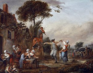 Vesnická párty (malování) od Francois Louis Joseph Watteau