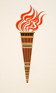 Hořící pochodeň z Prométhée Enchaîné od Aischyla, hospoda. 1941 (tisk šablony) od Francois Louis Schmied