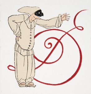 Letter D, from Personages de Comedie, pub. 1922 (tisk šablony) od Francois Louis Schmied
