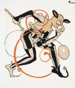 Letter E from Personages de Comedie, pub. 1922 (tisk šablony) od Francois Louis Schmied