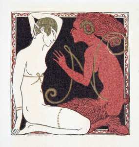 Dopis N, z Personages de Comedie, pub. 1922 (tisk šablony) od Francois Louis Schmied