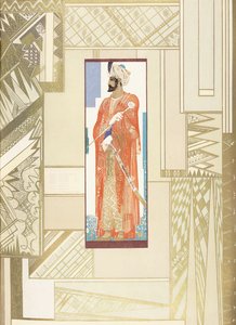 Muž v turbanu s moderním designem od Francois Louis Schmied