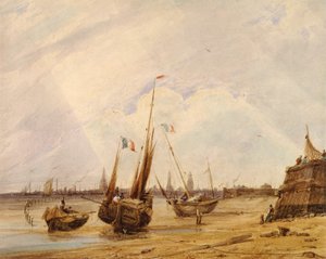 Odliv, Calais (akvarel)