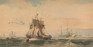 Přeprava po Medway, Kente od Francois Louis Thomas Francia