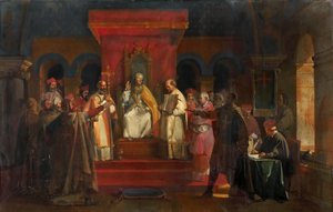 Papež Honorius II uděluje v roce 1128 oficiální uznání templářským rytířům
