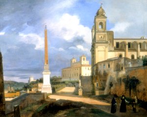 Trojice hor a vila Medici, Řím, 1808 od Francois Marius Granet