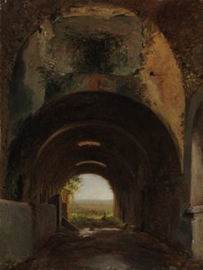 Pohled ve stájích vily Maecenas, Tivoli, ca. 1805-10. od Francois Marius Granet