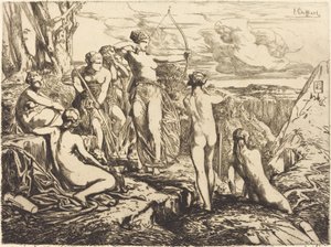 Diana a její nymfy od Francois Nicolas Chifflart