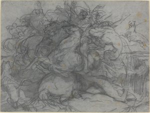 Studie na "Překvapení" (Bitva o tygry) od Francois Nicolas Chifflart