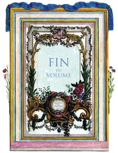 Konec svazku knihy „Historie ptáků v jejich zjevných a citlivých aspektech“ od Francoise Nicolase Martineta (1731-1800). Soukromá sbírka. od Francois Nicolas Martinet
