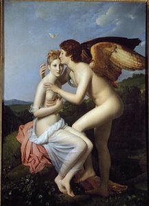 Psyche a Cupid, nazývaní také Psyche, přijímající Amorův první polibek (olej na plátně od Baron François Pascal Simon Gérard