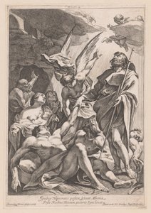 Heilige Rochus je králem pestlijderů Hippokrates potlačil mor v Athénách ohněm (...) (název na předmětu) od Francois Perrier