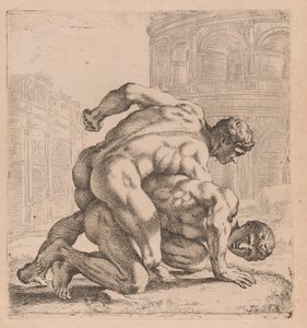 The Medici Wrestlers, boční pohled, otočený doprava [deska 35] od Francois Perrier