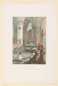 Interiér Sint-Michiel-en-Sint-Goedelekathedraal v Bruselu s hrobkou Ernsta van Oosternijka Interiér kostela St. Gudule, v Bruselu (Hrobka arcivévody Ernesta d