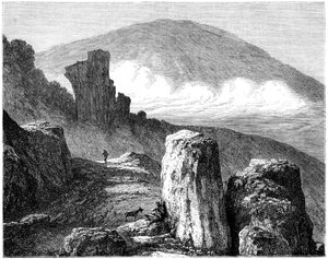 Brocken, nebo Blocksberg, pohoří Harz, Německo, 19. století