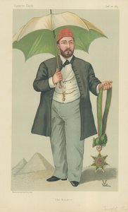 HH Mehemed Tewfik Pasha, Khedive of Egypt, The Khedive, 20. ledna 1883, karikatura Vanity Fair od Francois Verheyden