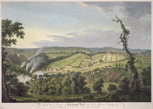 South-West Prospect of Coalbrookdale (ručně kolorovaná rytina)