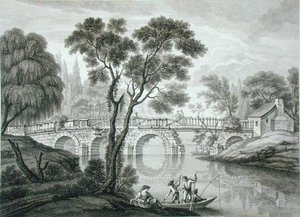 Design for a Ruinous Bridge for the Garden at Syon House, publikoval 1778 (rytina) od Francois Vivarez