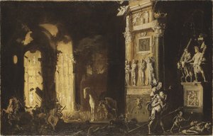 Požár Tróje s Aeneasem nesoucím Anchise, Nome, Francois de