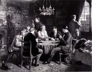 Reverie - A Voice from Far Away, vyryl Robert W. Macbeth (1848-1910) pub. od Thomase McLeana od Frank (after) Dicksee