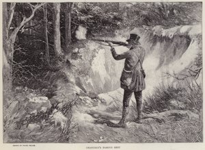 Sir Francis Chantrey zabíjí dva sluky lesní jedním výstřelem při lovu v Holkham Hall, Norfolk (litho)