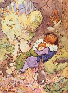 Babes in the Wood from My Nursery Story Book, pub. od Blackie & Son (knižní ilustrace) od Frank Adams