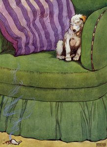 Ilustrace pro starou matku Hubbard (barevné lito) od Frank Adams