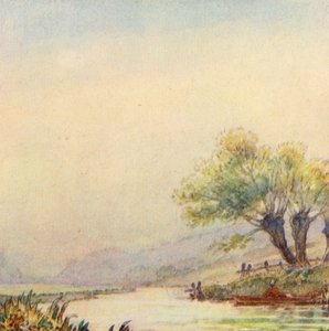 Ilustrace pro The Scholar-Gipsy od Matthew Arnold (barevné lito) od Frank Adams