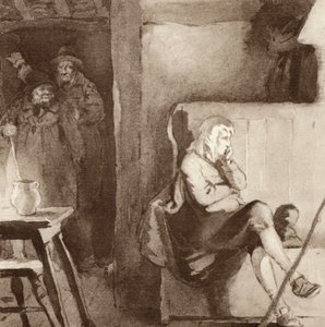 Ilustrace pro The Scholar-Gipsy od Matthew Arnold (barevné lito) od Frank Adams
