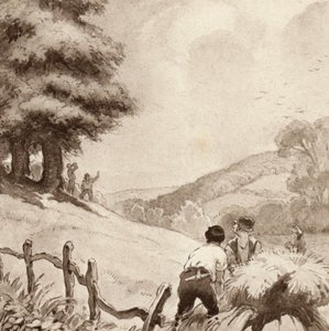 Ilustrace pro The Scholar-Gipsy od Matthew Arnold (barevné lito) od Frank Adams
