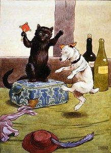 Ilustrace z „Krásné knihy říkanek, příběhů a obrázků“, kterou vydalo nakladatelství Blackie & Son (barevné lito) od Frank Adams