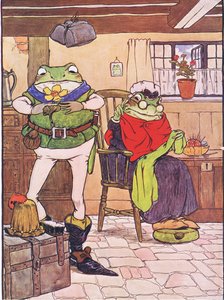 Ilustrace z „The Frog would a Wooing Go“ od Charlese H. Bennetta, 1916 od Frank Adams