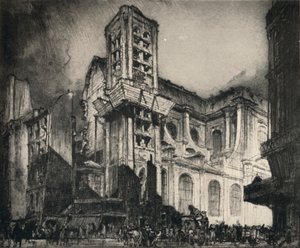 „Kostel svatého Mikuláše-du-Chardonnet“, 1915 od Frank Brangwyn