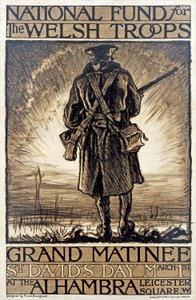 Plakát propagující fundraisingovou akci pro Národní fond pro velšské jednotky, 1. března 1915, od Frank Brangwyn