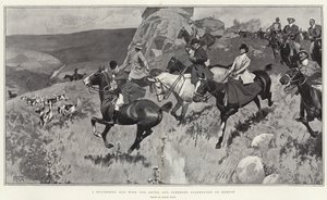 Úspěšný den s Devon a Somerset Staghounds na Exmoor (litho) od Frank Craig