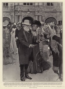 Zahradní slavnost v Hatfield House, Lord Salisbury přijímá indické prince