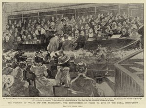 Princezna z Walesu a svobodní zednáři, distribuce cen chlapcům z Královské instituce