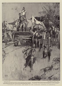Sledování boje, zaměstnanci Yeomanry Hospital v Roodevalu od Frank Craig
