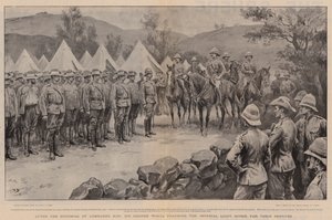Sir George White děkuje císařské lehké jízdě za její služby po útoku na Lombard