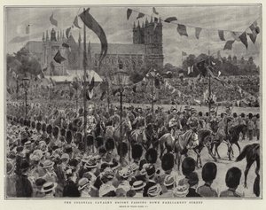 Colonial Cavalry Escort projíždějící po Parliament Street od Frank Dadd
