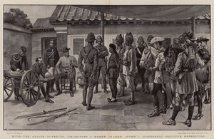 Se spojenci v Pekingu, zkoumání vůdce boxerů po úspěšné trestající expedici