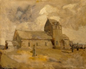 Vesnický kostel a hřbitov, Bretaň od Frank Edwin Scott